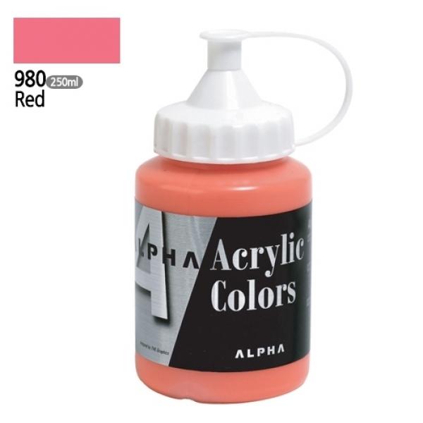 알파 미디엄바디/실버 아크릴물감Ⅱ 250mL 980 레드
