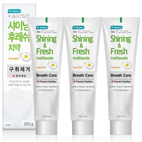 금호덴탈제약 샤이닝후레쉬 구취제거 치약 200g*3입