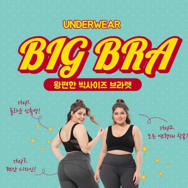 여성 속옷 심리스 와이어리스 빅브라 3컬러