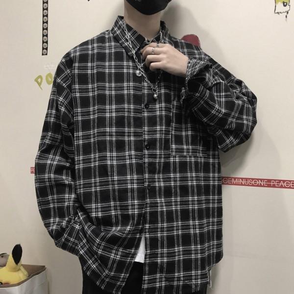 봄신상 남성남방 체크셔츠 캐주얼남방 오버핏룩 INSUM24