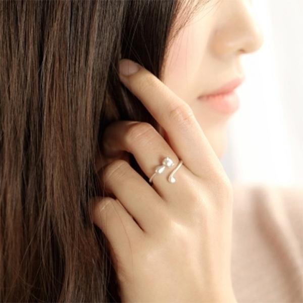 AC1608 러블리 베이비켓 키티 S925 심플 실버링