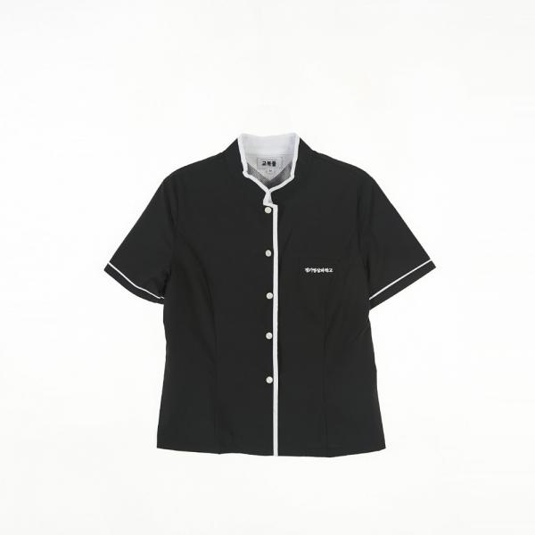 교복몰 (아울렛)블랙 화이트라인 블라우스 (경기영상