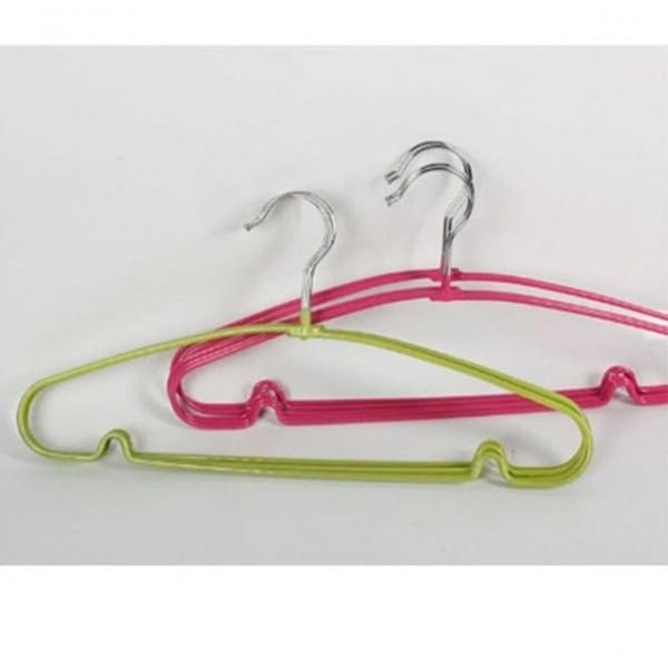 포어스 옷걸이 티셔츠 바지 행거 PVC 코팅 칼라 옷걸이 5p