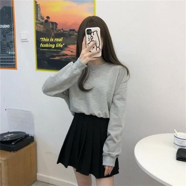 여성 레이어드 맨투맨 플 티셔츠 꾸안꾸룩