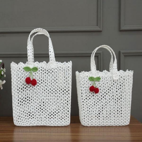 체리 레이스 손잡이 바스켓 (2size)