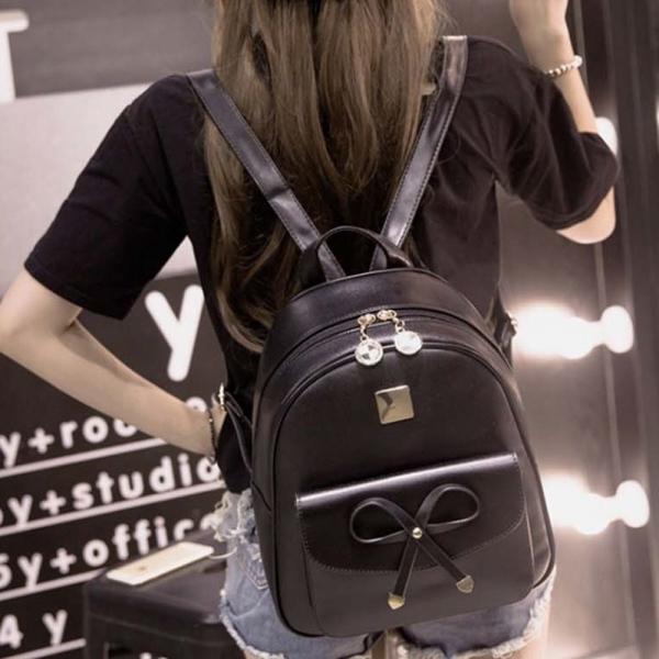 10대 20대 여성 캐주얼 패션 리본 장식 데일리 백팩