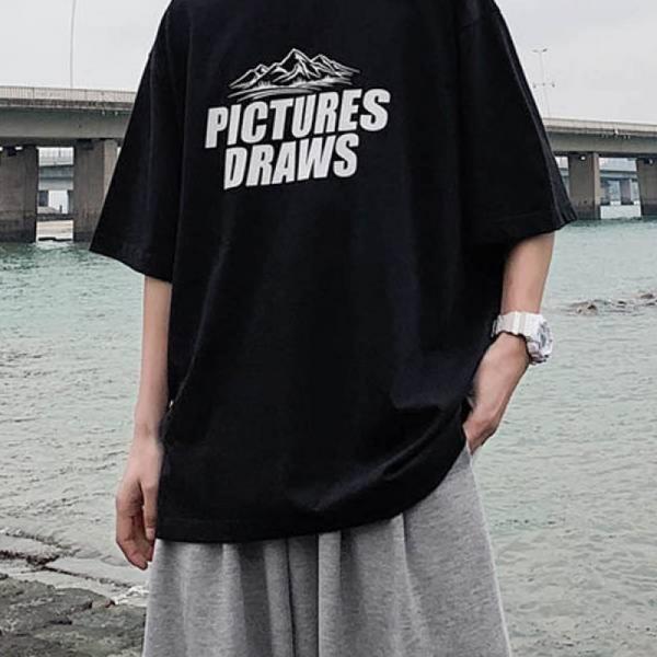 깔끔한 데일리 영문 디자인 프린팅 티셔츠 코디