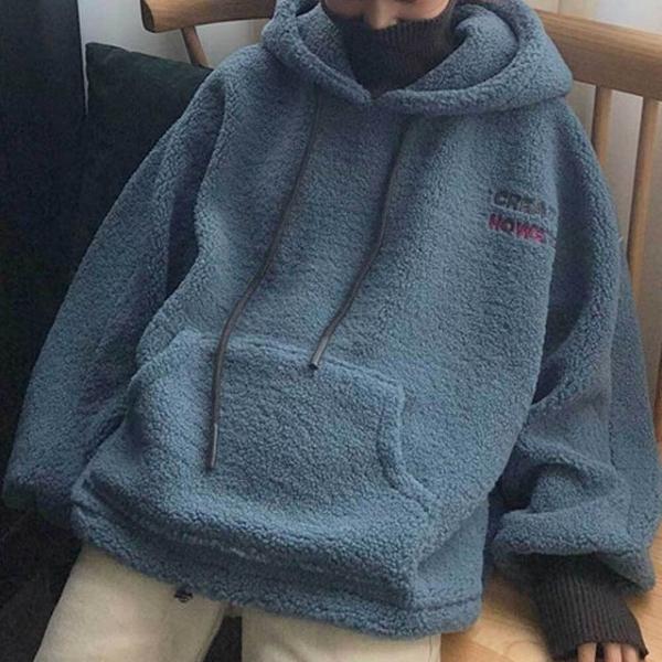 여자 긴팔 후드 후리스 티셔츠 레이어드 목폴라