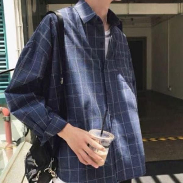 남자 체크 남방 긴팔 와이셔츠 남성 남방 셔츠 3색