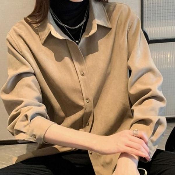 여성 코듀로이 셔츠 여자 긴팔 와이셔츠 남방 4색