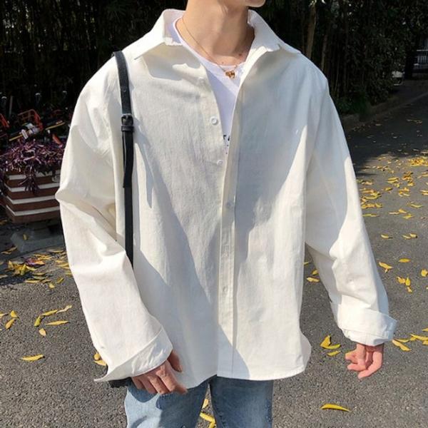 남성남방 화이트 셔츠 캐주얼남방 커플티 오버핏