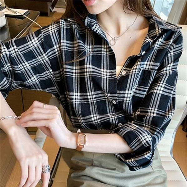 2컬러 여성포켓체크셔츠 데일리 가벼운 난방