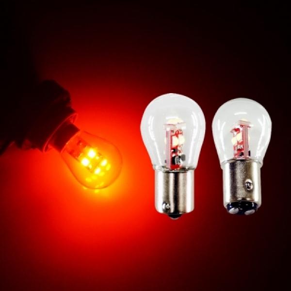 12V용 양면6발 LED램프 레드   깜빡이등 브레이크등 미등 S25타입 전구