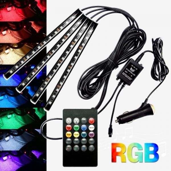 12V용 RGB 소리반응댄싱 LED바 풋등 키트 세트 시거잭 간편연결