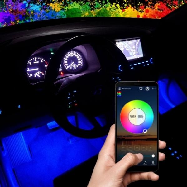 12V용 RGB 무선 블루투스 컨트롤 LED바 풋등 키트 세트   시거잭 간편연결