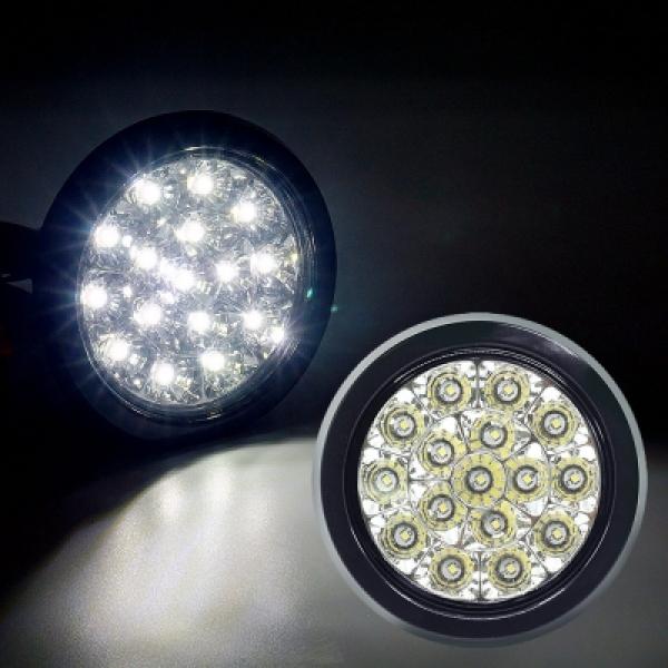 C-005, C-007, C-008, C-009호환 12V-24V 교체용 원형 LED테일램프 화이트LED   데루등 후미등