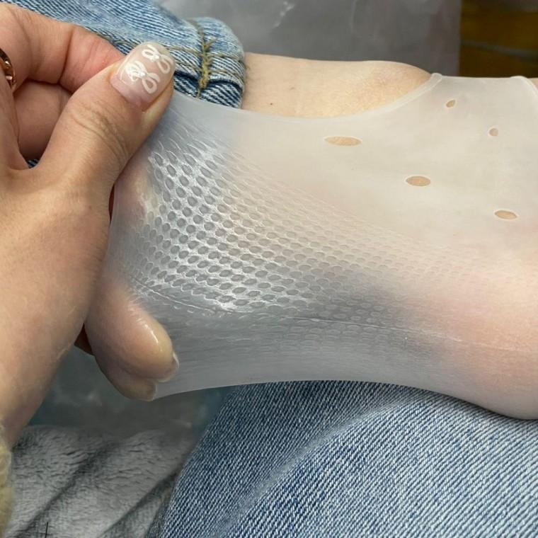 통풍형 실리콘 발 뒷꿈치 패드 흰색 실리콘뒷꿈치 발뒷꿈치 발뒤꿈치 양말