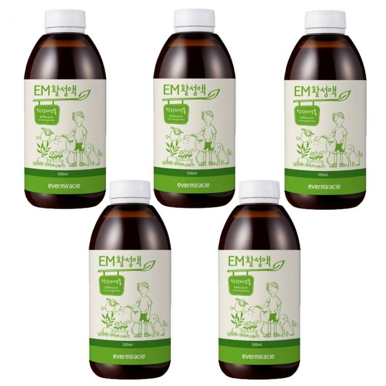 EM활성액5개(500ml) 수질정화 쌀뜨물 환경개선 원액 발효액 미생물제제