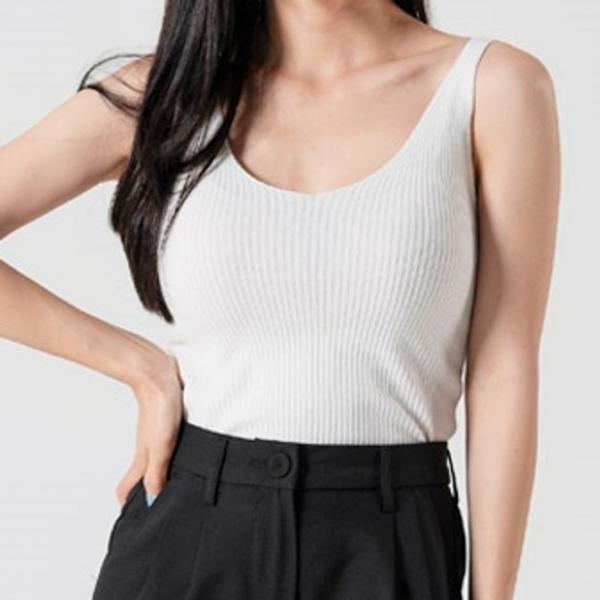 여자 브이넥 나시 티셔츠 여성 민소매티 베스트 2색