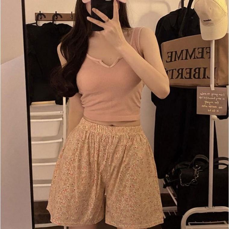 여성 여자 면 파자마 바지 사각팬티 플라워 잠옷 여름 꽃 체크 반바지