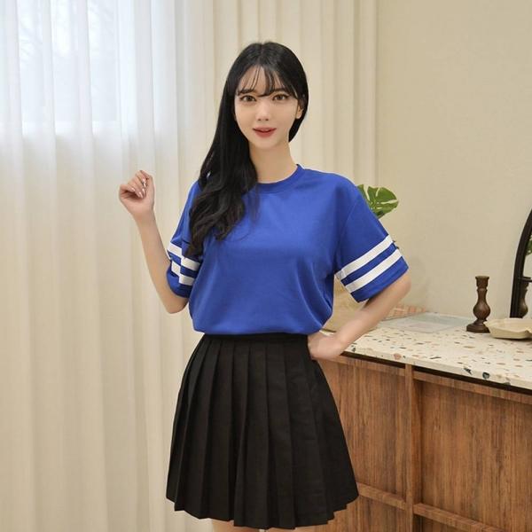 교복몰 캐주얼 투라인 티셔츠 (6컬러) (여자) 반티