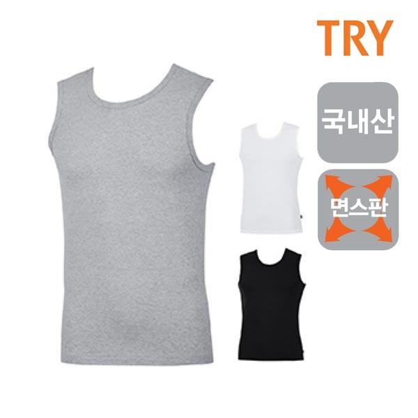 TRY 면스판 프론트 남성 머슬런닝 런닝셔츠 1매(택1)