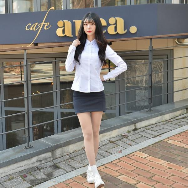 교복몰 (빅사이즈) 여성 교복 셔츠 각카라 밝은 블루