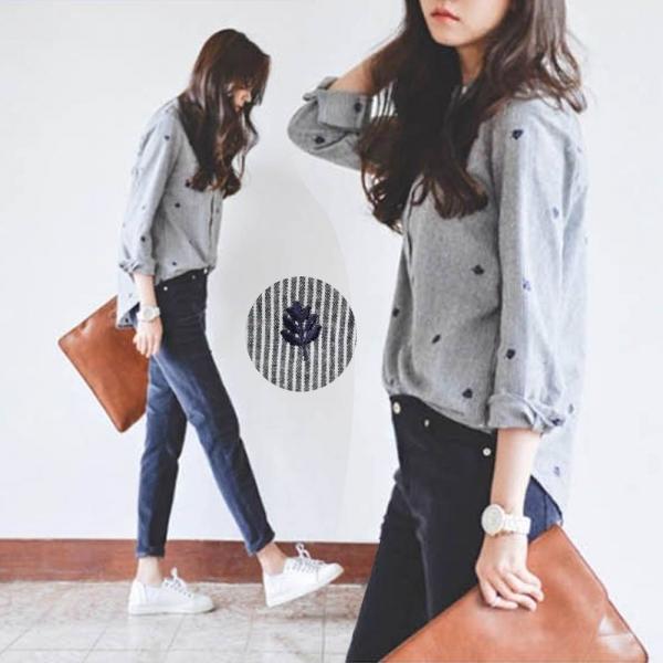여성 캐주얼 남방 긴팔 셔츠 데이트룩 데일리 코디