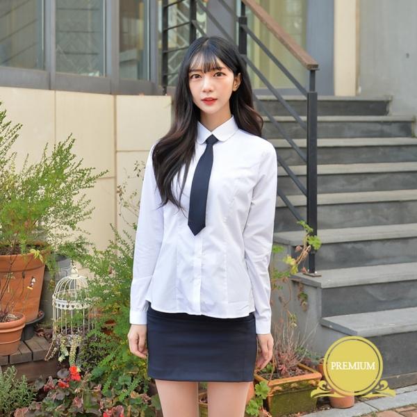 교복몰 [빅사이즈]프리미엄 둥근카라 셔츠 (컬러체크)