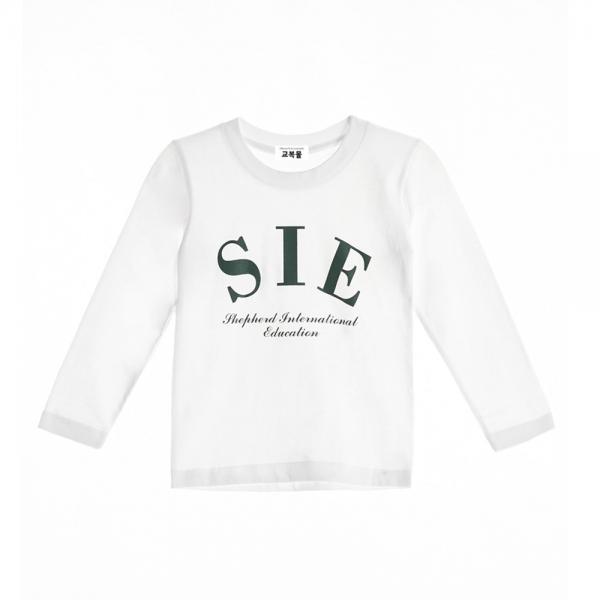 교복몰 [아울렛] 화이트 SIE 면T (긴팔) 티셔츠