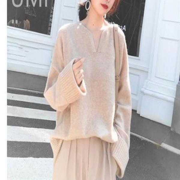 F14103 3컬러 심플 v넥트임 니트 티셔츠 스웨터