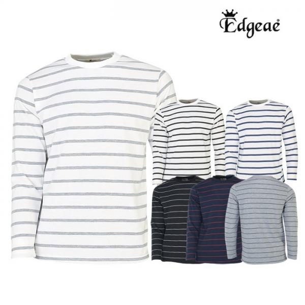 엣지애 공용 줄무늬 라운드 티셔츠~5XL MCTMD5004SF1