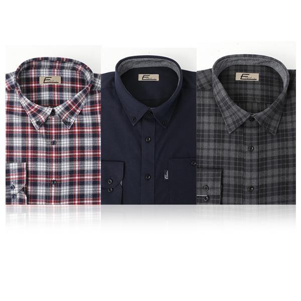 남성 와이셔츠 일반핏 남방 남자 정장 긴팔 체크 가을 겨울용