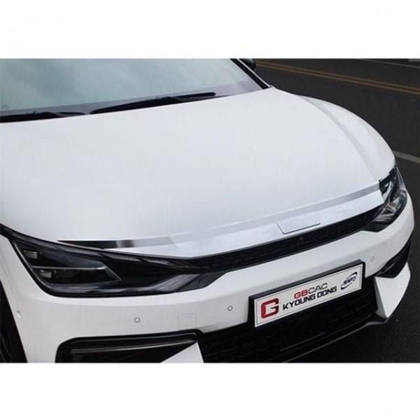 본넷 크롬 디플렉터 EV6 튜닝 본넷가드 후드가드