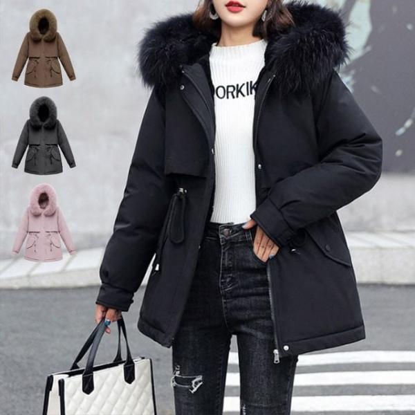겨울 퍼후드 핏조절 여성 패딩 점퍼