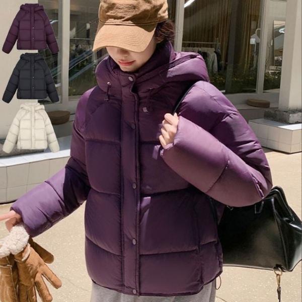 캐주얼 베이직 여성 후드 겨울 패딩
