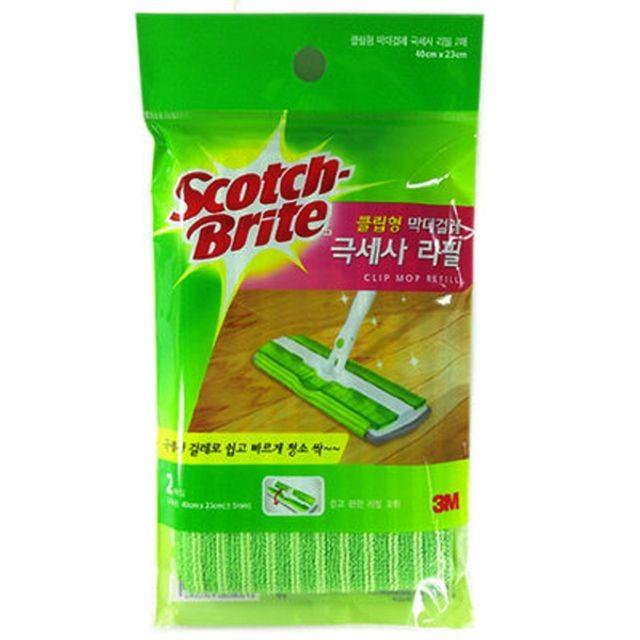막대걸레 극세사리필 리필 3M 스카트브라이트 클립형