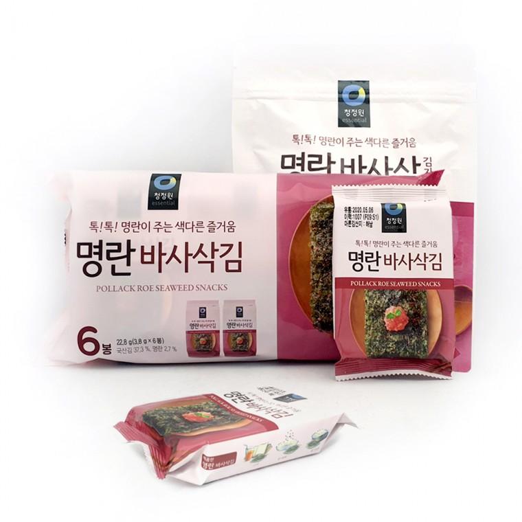 청정원 명란 바사삭 김 6봉세트 김자반 도시락김 조미