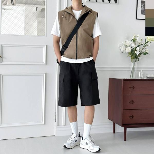 GSS SF1020M 남자 고프코어 후드 바람막이 조끼