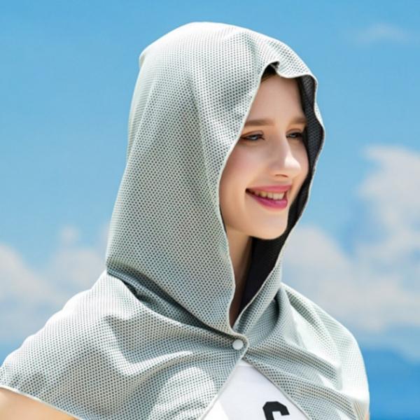후드형 쿨 타월 스포츠 레져 조깅 등산 다이빙 건설작업 자외선차단 냉감 메쉬구조 수건