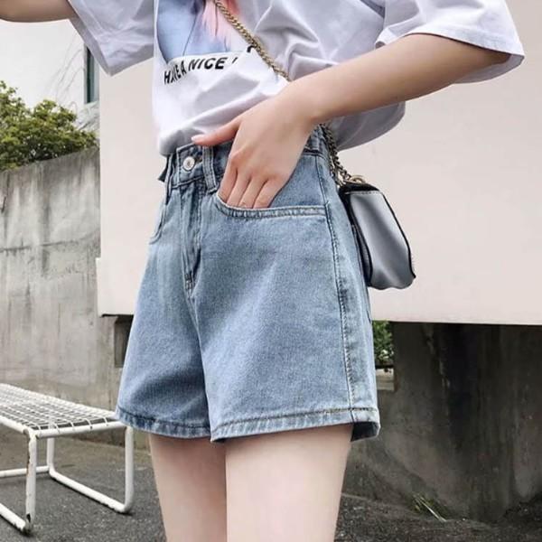 자유로운 허리사이즈 조절 3단 버튼 데님 숏팬츠 여름 반바지 탄탄한 소재 캐주얼한 무드