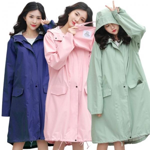 트렌치 후드 우비 패션 여성 남성 레인코트 비옷 우의