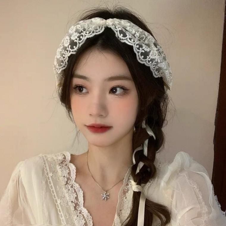 하늘하늘 러블리 레이스 헤어밴드 넥 스카프
