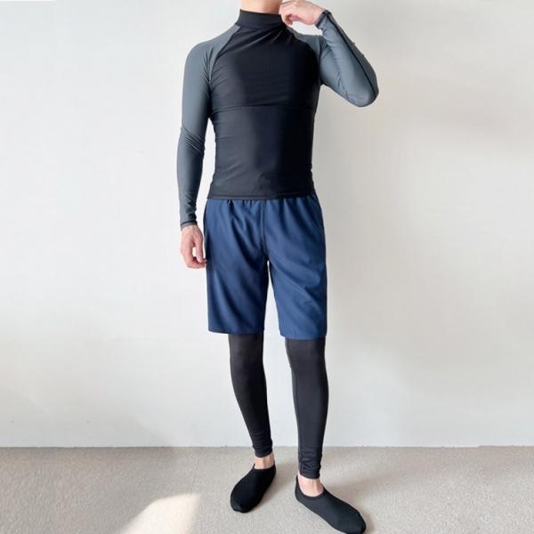 DHO3379-SBA227 남자비치웨어반바지워터레깅스세트-네이비