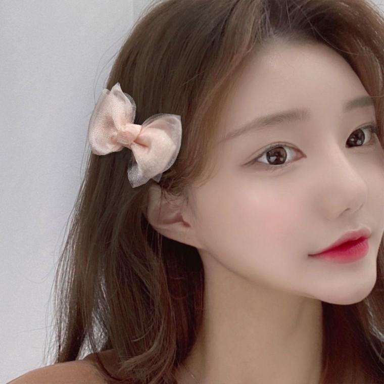 오간자 펄리본 헤어집게핀 2개 세트