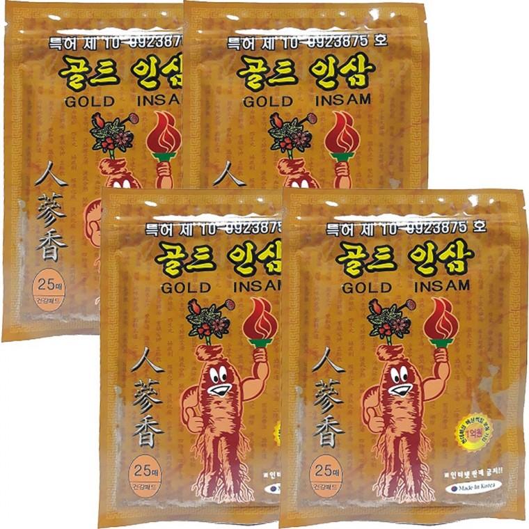 인삼패드 100매(25매X4팩) 골드 건강패드 파스 건강파스 인삼