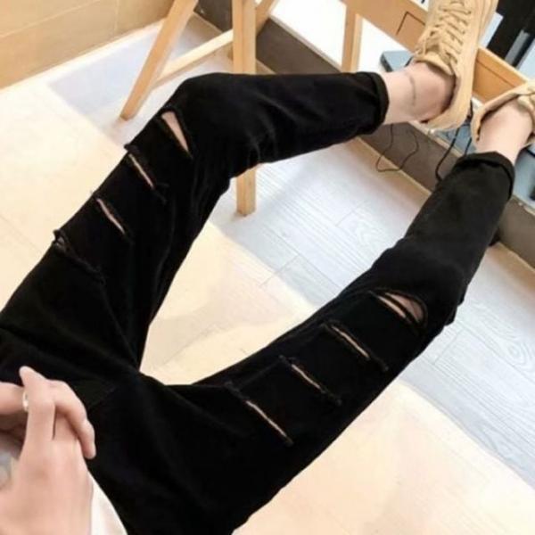 남성 스키니 청바지 블랙진 남자 워싱 청바지 블랙