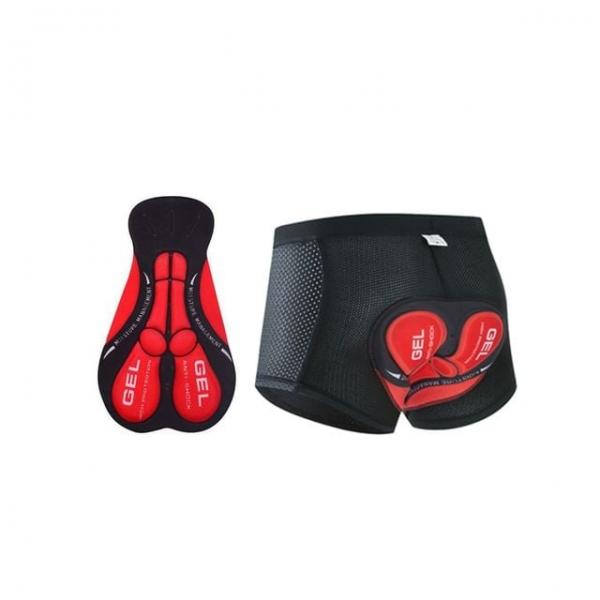 남성용 사이클 이너웨어 메쉬 쿠션 팬츠 자전거 라이딩 속바지 실리콘 패드 레드블랙 XL