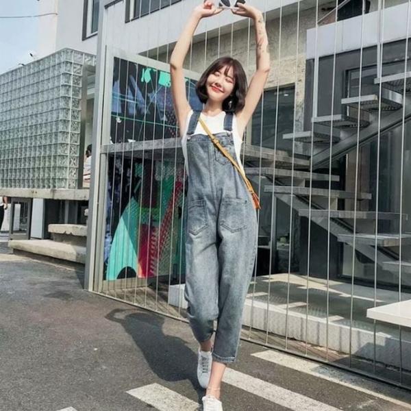 여성 청멜빵바지 데님 오버롤즈 점프수트 꾸안꾸