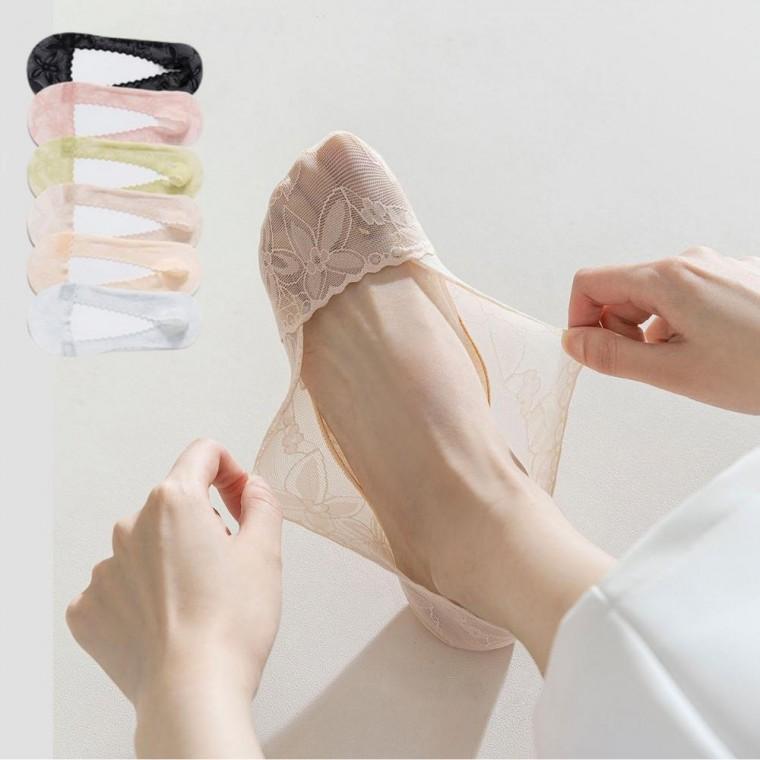 미끄럼 방지 레이스 덧신 면바닥